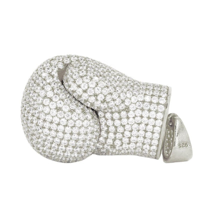 Sterling Silver with CZ High Polished Boxing Glove - Hollow - Johnny Dang & Co