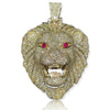 Large Diamond Lion Head Ruby Eyes 10KY - Johnny Dang & Co