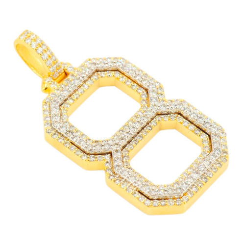 10K Yellow Gold Si Diamond Number 8 Pendant - Johnny Dang & Co