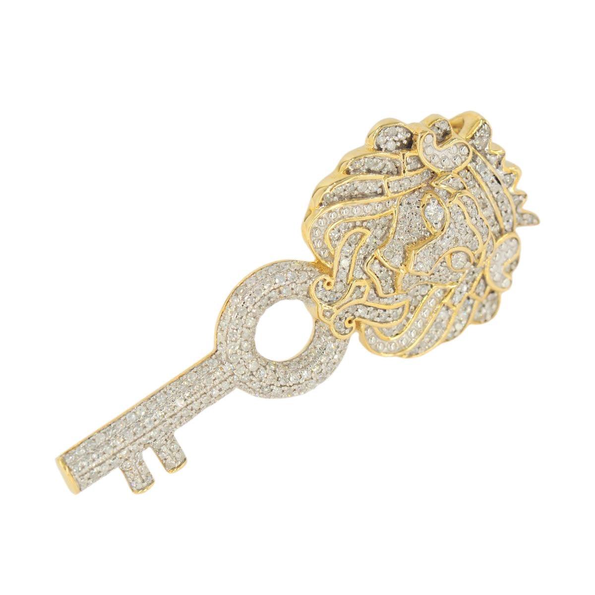 10KY 1.00CTW DIAMOND LION HEAD KEY PENDANT SC4506 - Johnny Dang & Co