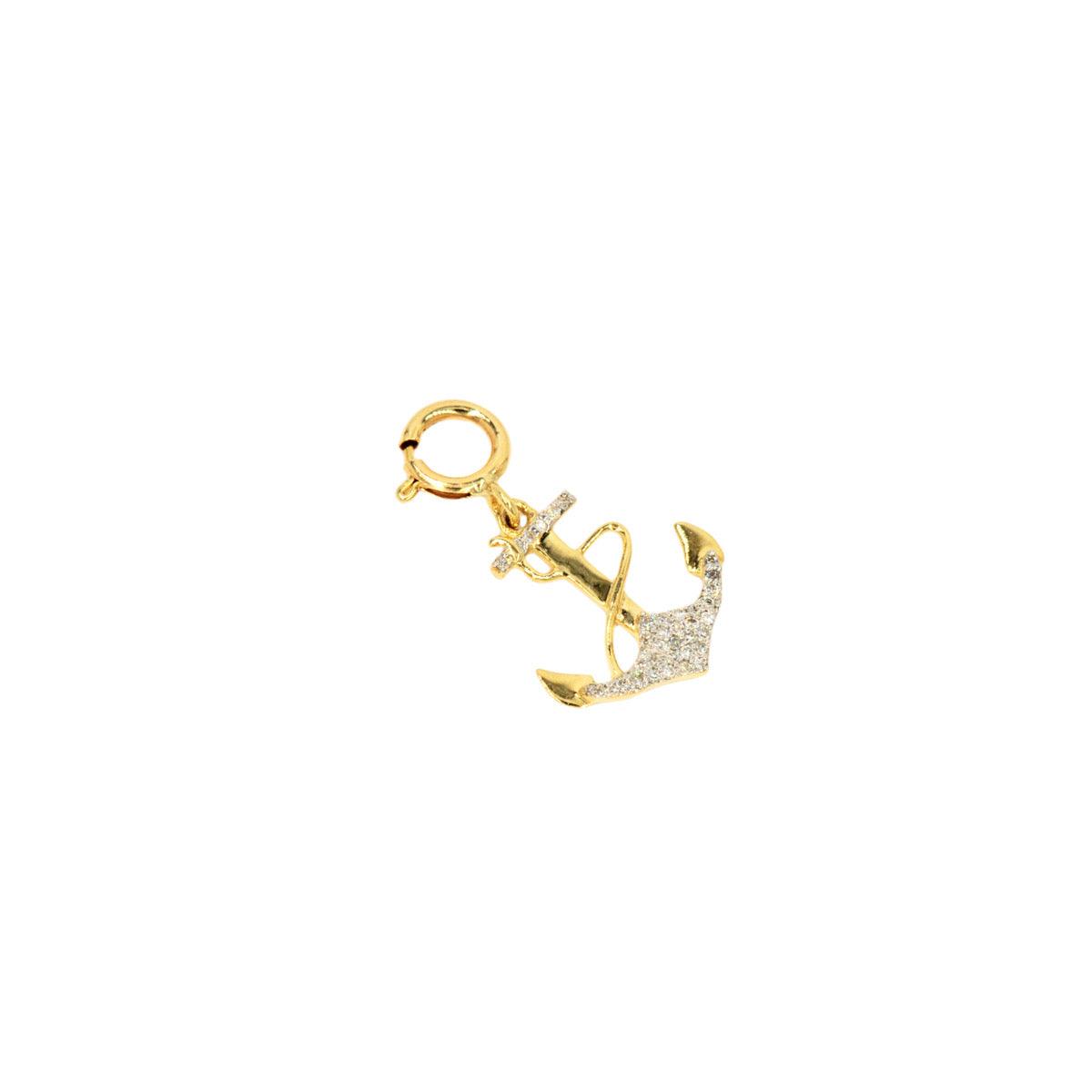10k Yellow Gold and Diamond 'Anchor' Charm - 10062 - Johnny Dang & Co