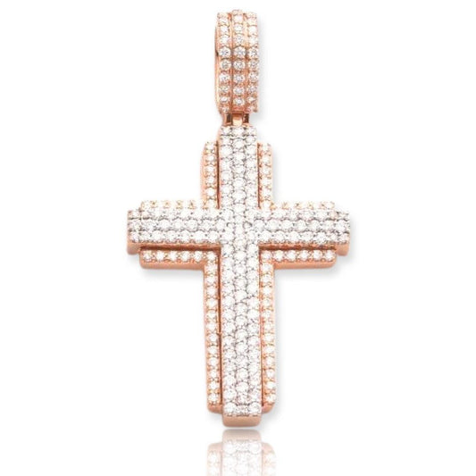 14KR+W 2.40CTW DIAMOND 3D CROSS PENDANT - Johnny Dang & Co