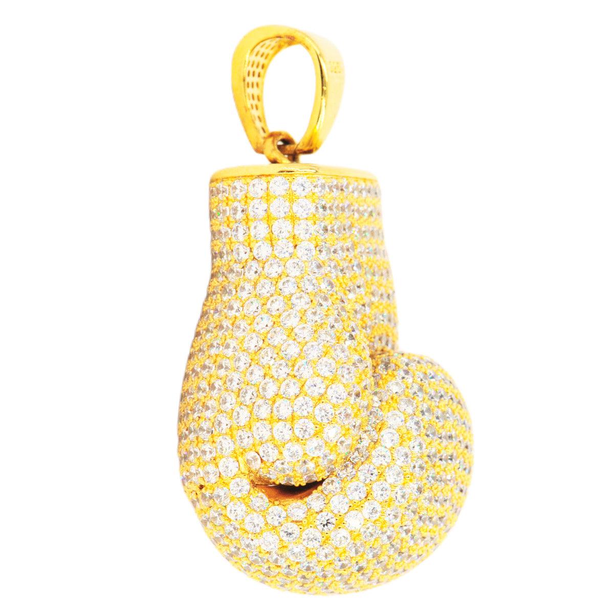 Sterling Silver with CZ High Polished Boxing Glove - Hollow - Johnny Dang & Co