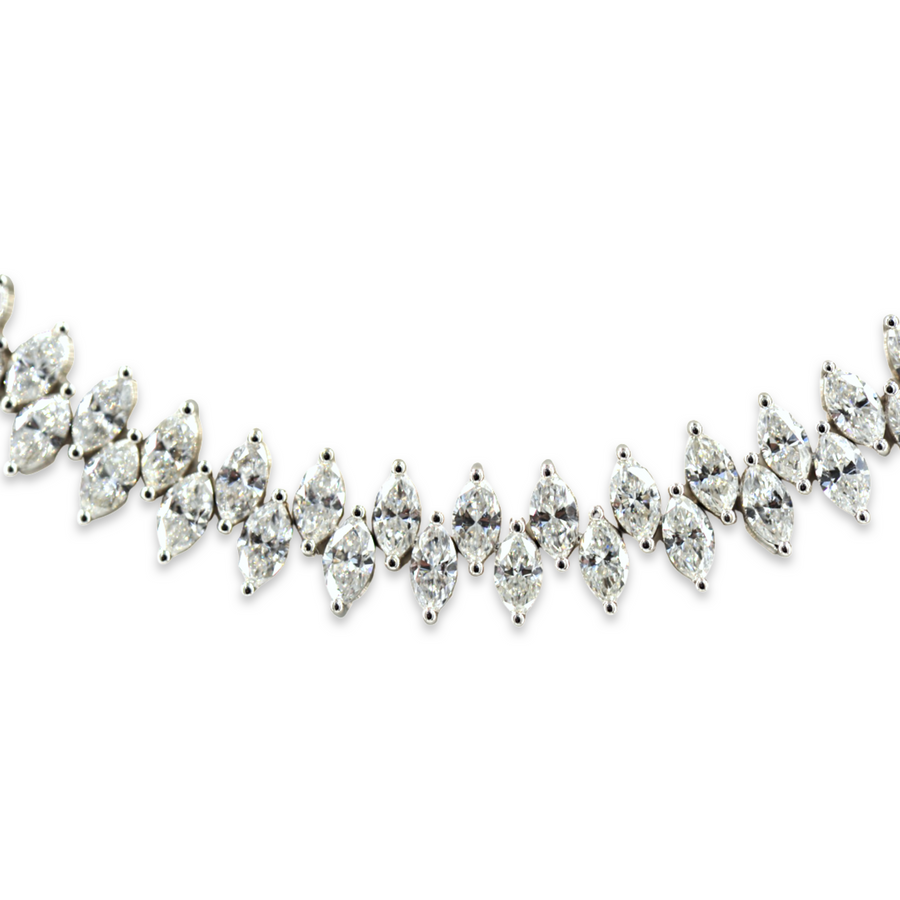6.50cts Diamond 18K Gold Pave Link Multi Shape Tennis Necklace – Wish Fine  Jewelry