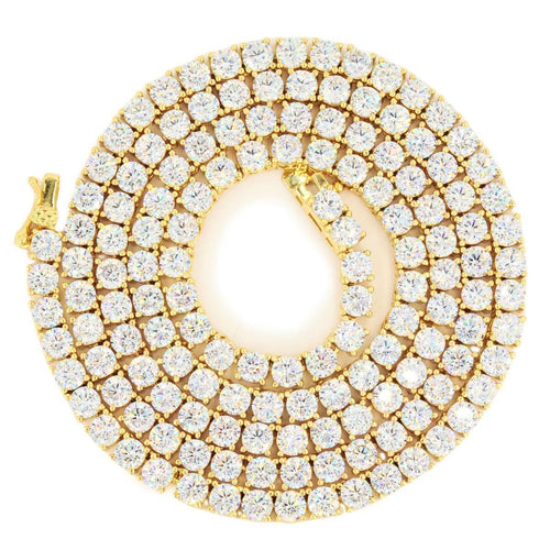 SILVER CZ TENNIS CHAINS 18" - 24" NECKLACE