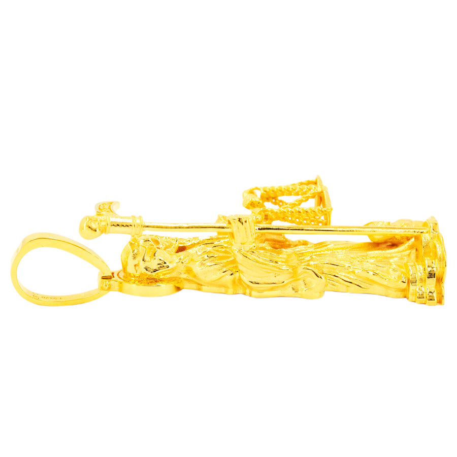 14k Yellow Gold Custom JD&CO Exclusive 3D Grim Reaper Santa Muerte Pendant