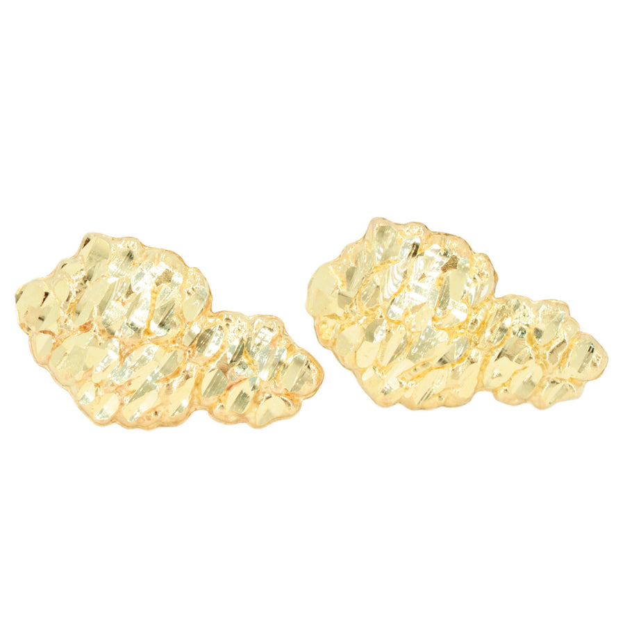 10k Yellow Gold Nugget Earrings. Small