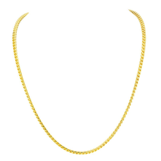 14K Gold 2.2mm Diamond Cut Solid Franco Chain - Johnny Dang & Co