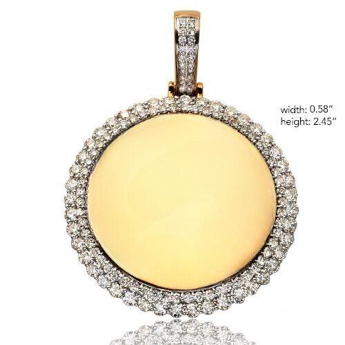 10KY 5.50CTW DIAMOND MEMORY PENDANT - 2 ROW BORDER - Johnny Dang & Co