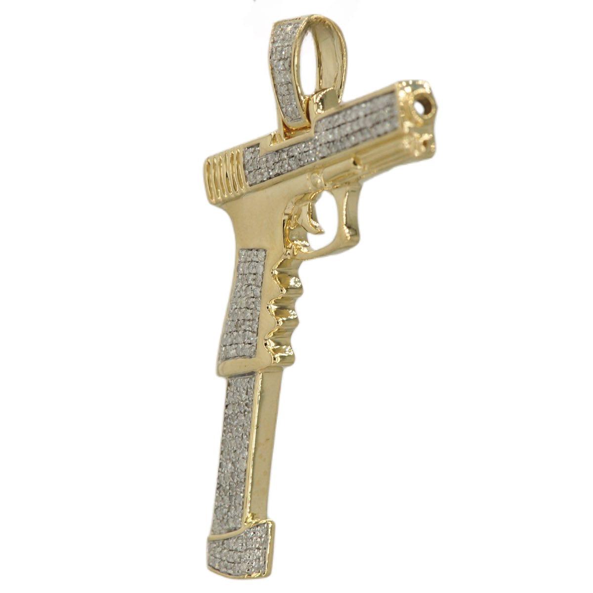 10KY 0.65CTW DIAMOND GUN PENDANT - EXTENDED CLIP - Johnny Dang & Co