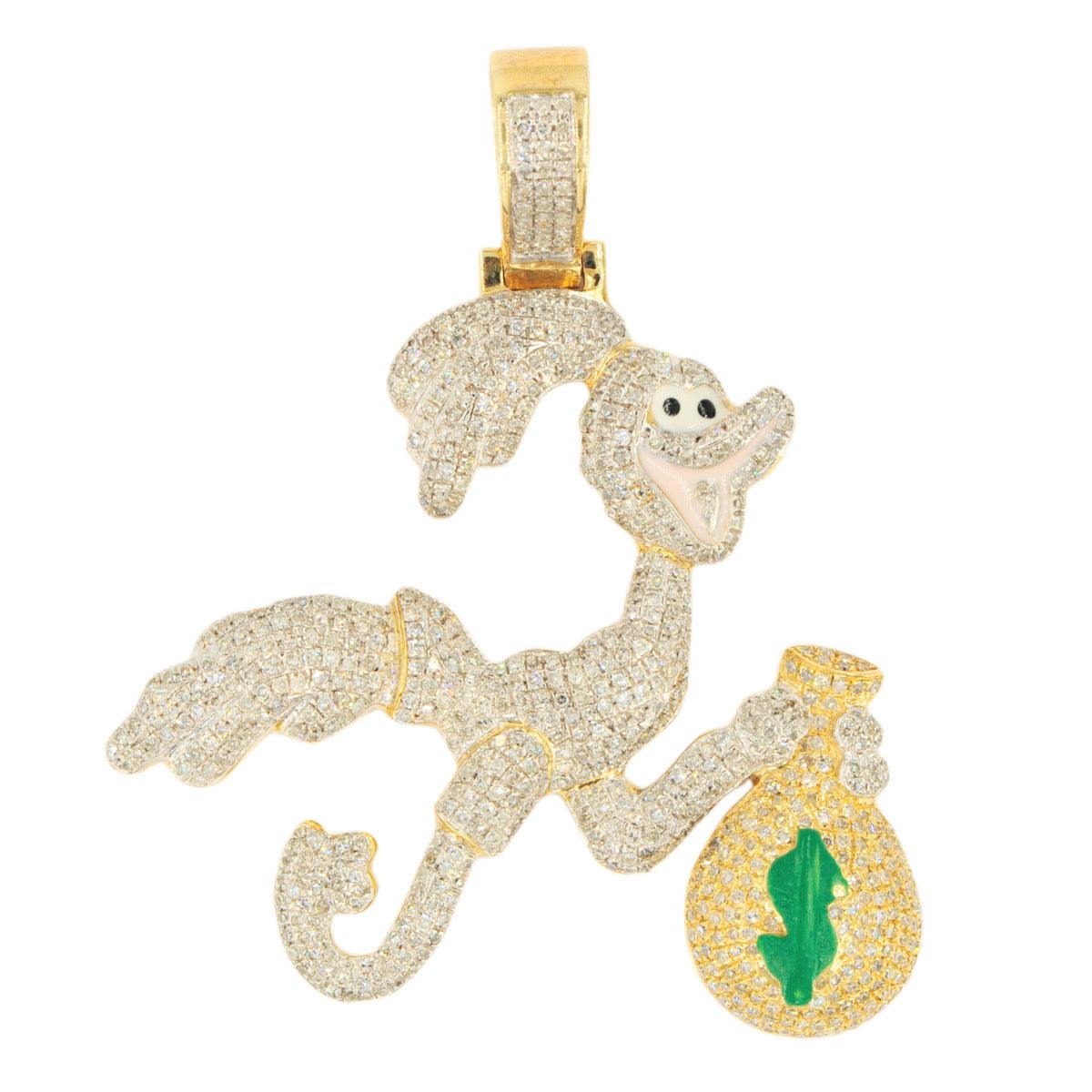 10k Yellow Gold 2.15ctw Diamond Money Bag Roadrunner - Johnny Dang & Co