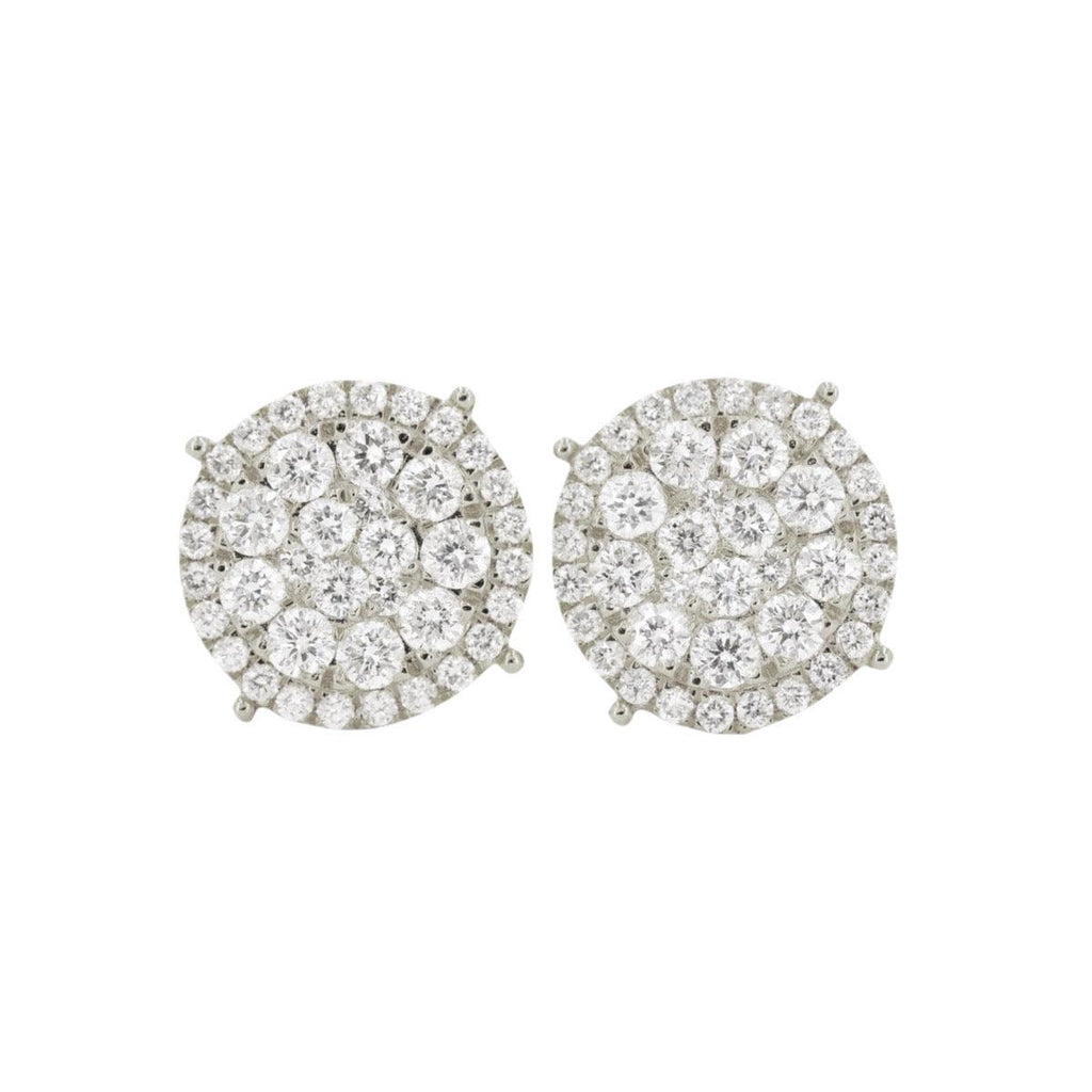 0.85 CTTW DIAMOND ROUND CLUSTER EARRINGS WITH HALO - Johnny Dang & Co