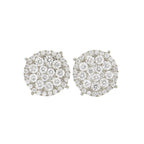 0.85 CTTW DIAMOND ROUND CLUSTER EARRINGS WITH HALO - Johnny Dang & Co