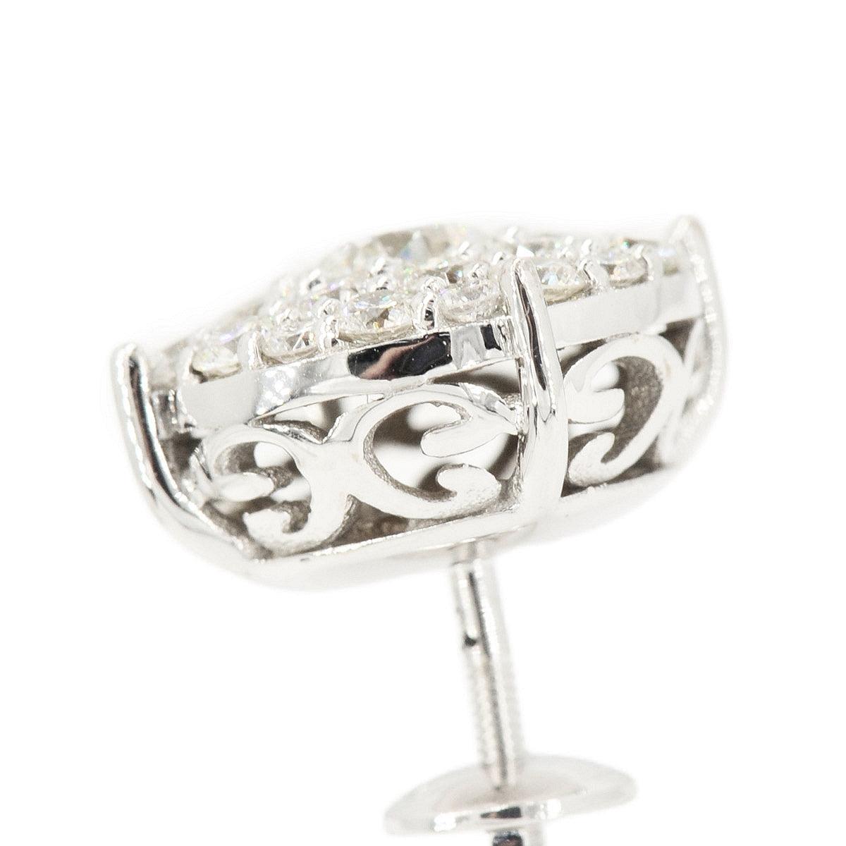 JDTK-CL1180W- 14K 2.2 CTTW DIAMOND CLUSTER MICRO PAVE EARRINGS - Johnny Dang & Co