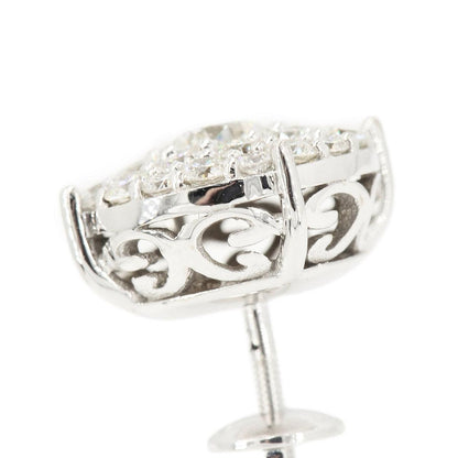 JDTK-CL1180W- 14K 2.2 CTTW DIAMOND CLUSTER MICRO PAVE EARRINGS - Johnny Dang & Co