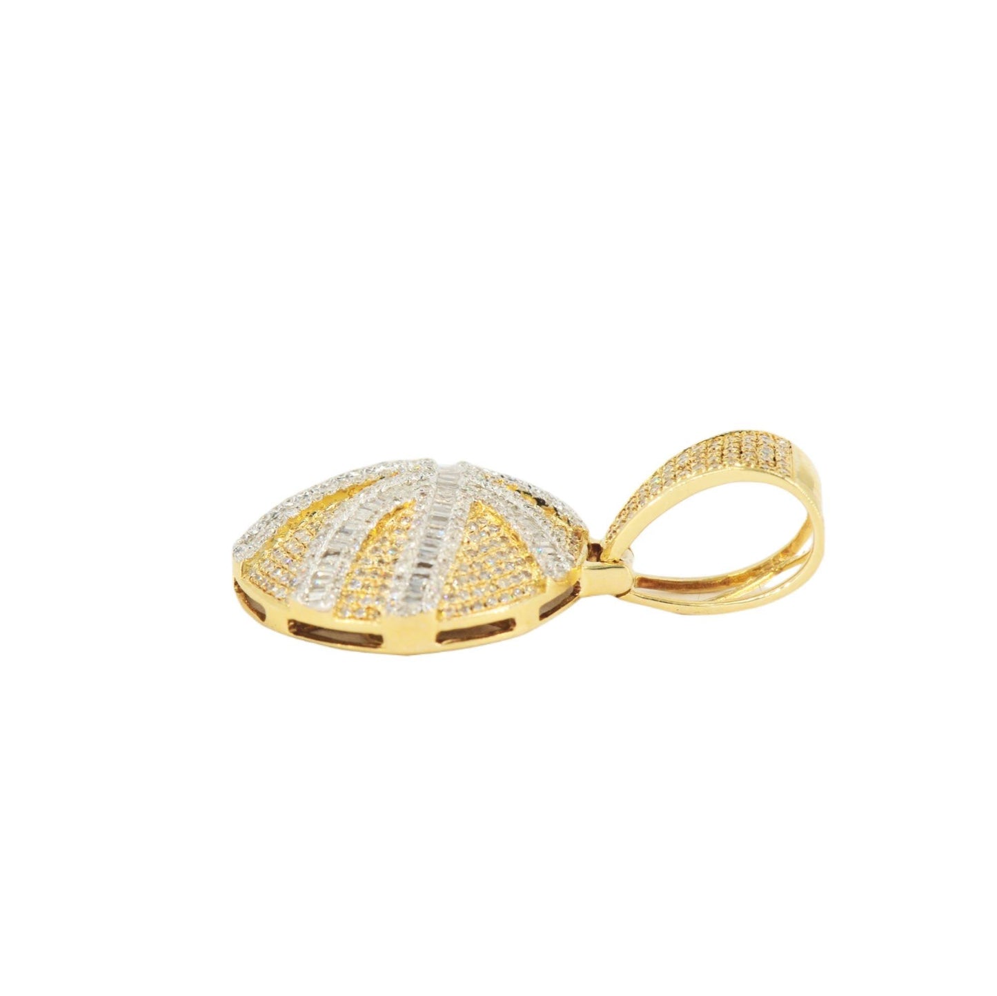 10KY Baguette and Round Diamond Basketball Sports Pendant 1.18ctw Flash - Johnny Dang & Co