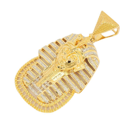 10k Yellow Gold 0.55ctw Diamond Egyptian Pharaoh With Serpent Crown - Johnny Dang & Co