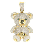 10KY 2.50CTW GREEN AND WHITE DIAMOND TEDDY BEAR - Johnny Dang & Co