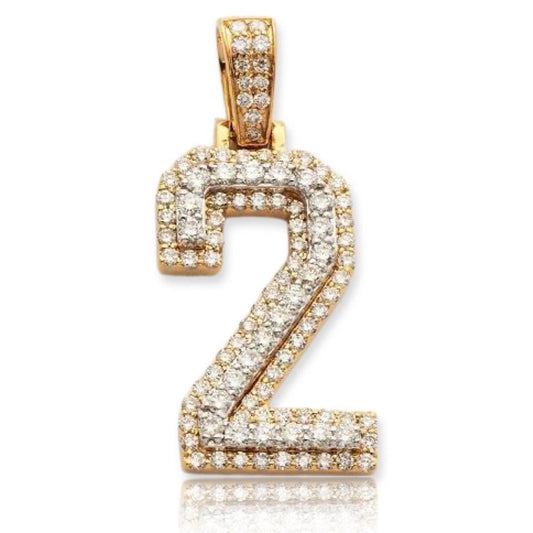 10KY+W 0.85CTW DIAMOND NUMBER PENDANT - Johnny Dang & Co