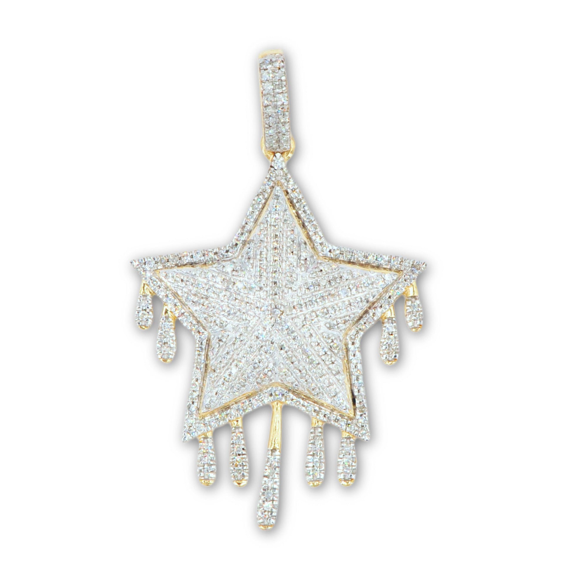 10K 0.75CT DRIPPING DIAMOND STAR PENDANT - Johnny Dang & Co