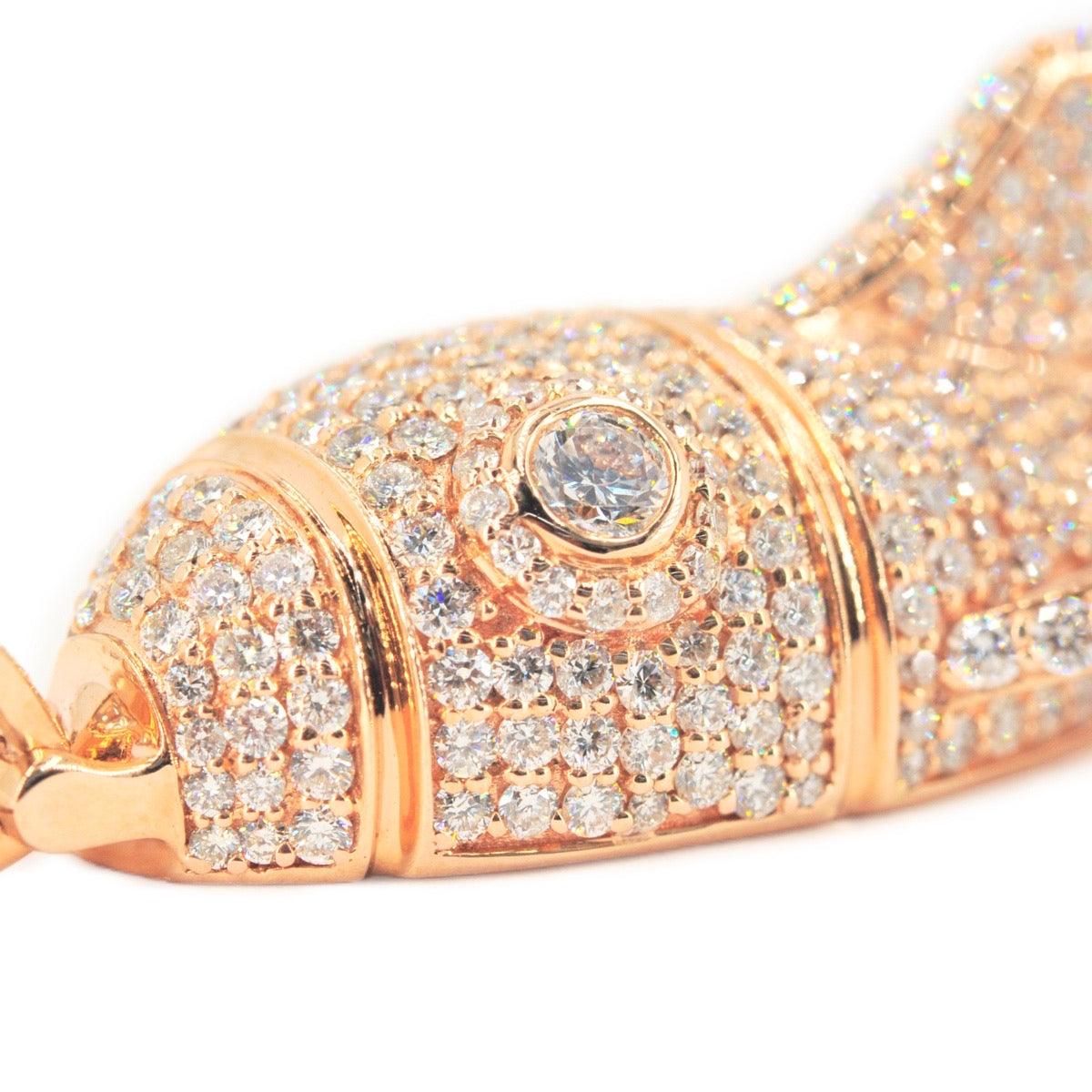 14KR 6.15CTW 3D DIAMOND ROCKET SHIP PENDANT - Johnny Dang & Co