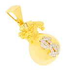 10KY 0.50CTW DIAMOND $ MONEY BAG PENDANT - Johnny Dang & Co