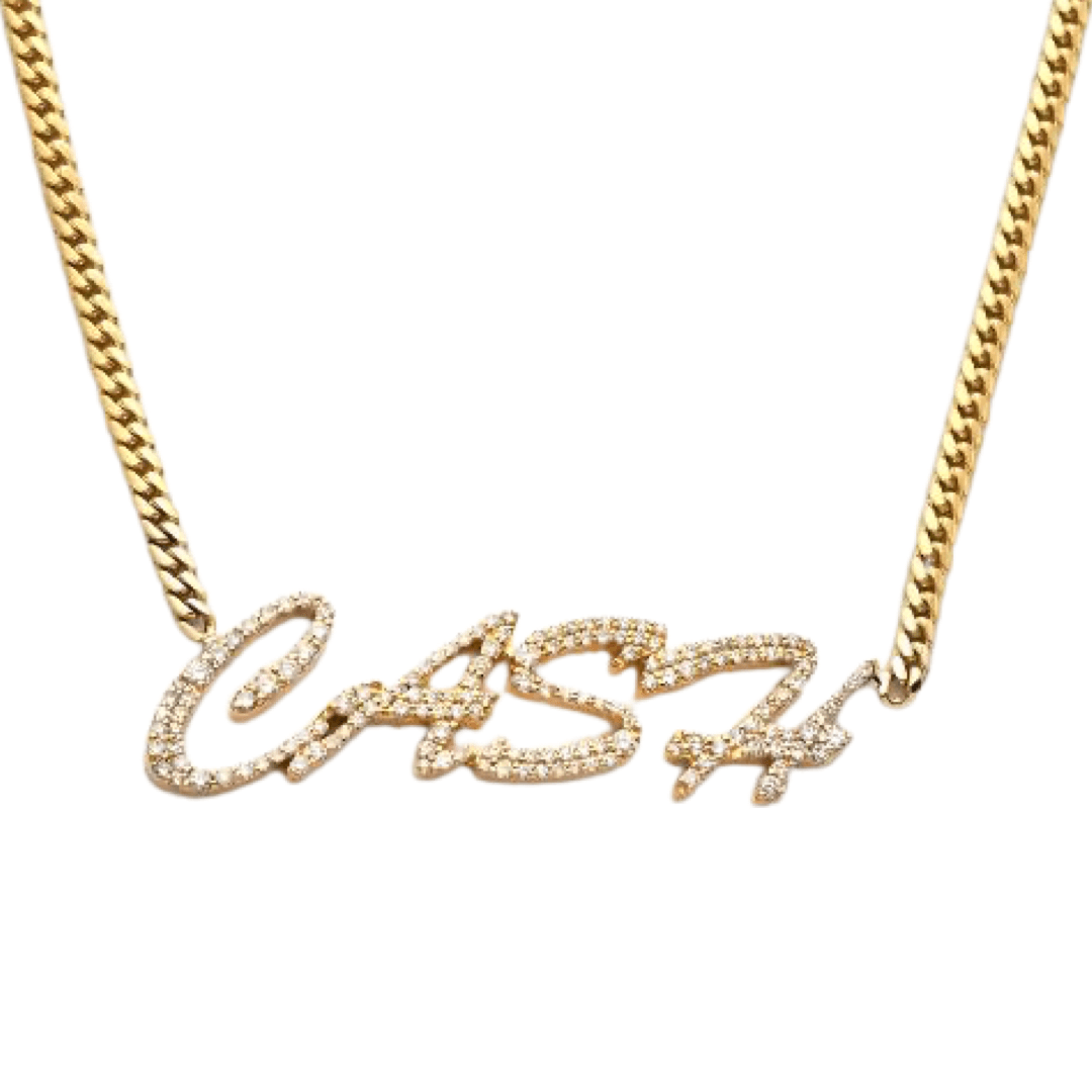 1.25 CTTW DIAMOND NAMEPLATE NECKLACE - Johnny Dang & Co