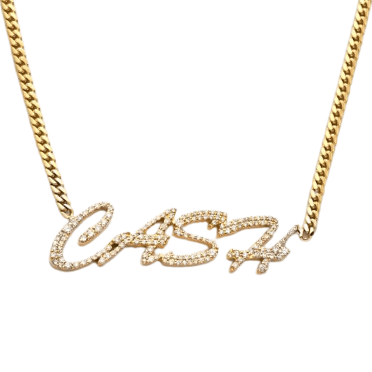 1.25 CTTW DIAMOND NAMEPLATE NECKLACE - Johnny Dang & Co