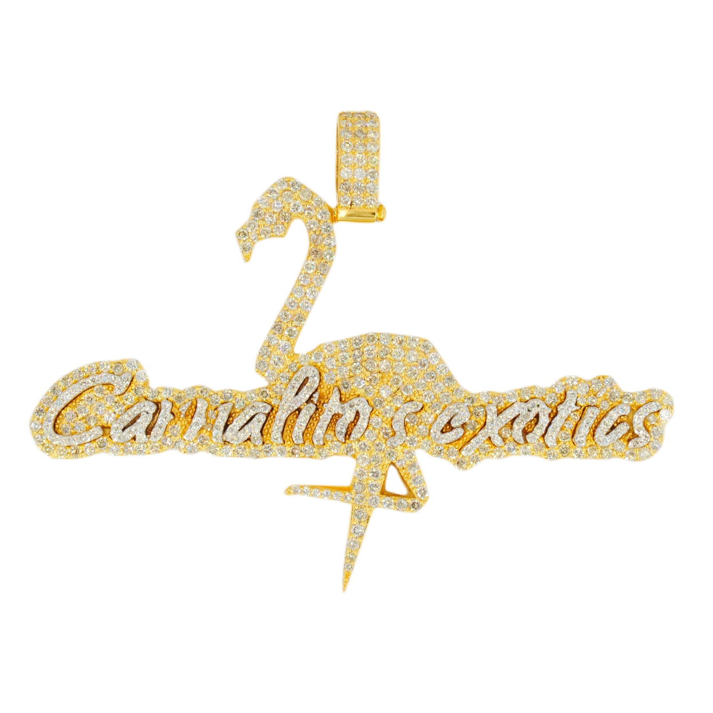 14k Gold 3.5ctw VS Diamond Custom Logo Pendant 1.9" x 2.5" - Johnny Dang & Co