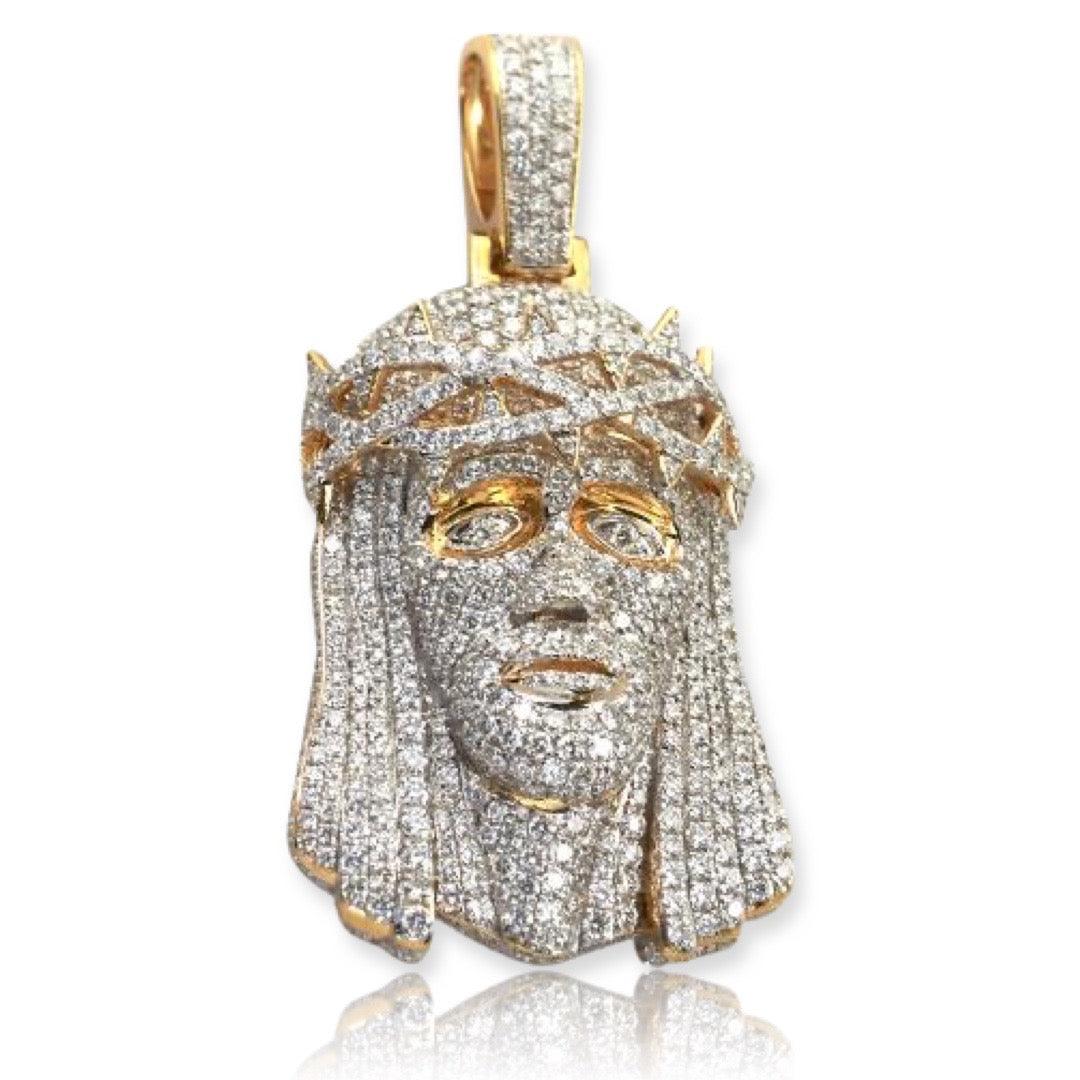 14KY 5.20CTW DIAMOND JESUS PENDANT - - Johnny Dang & Co
