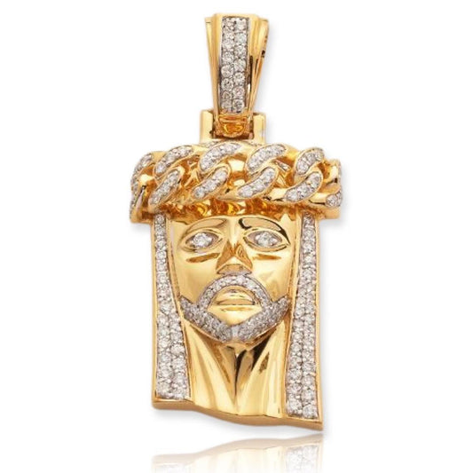 14KY 1.25CTW DIAMOND MIAMI CUBAN JESUS PENDANT - Johnny Dang & Co