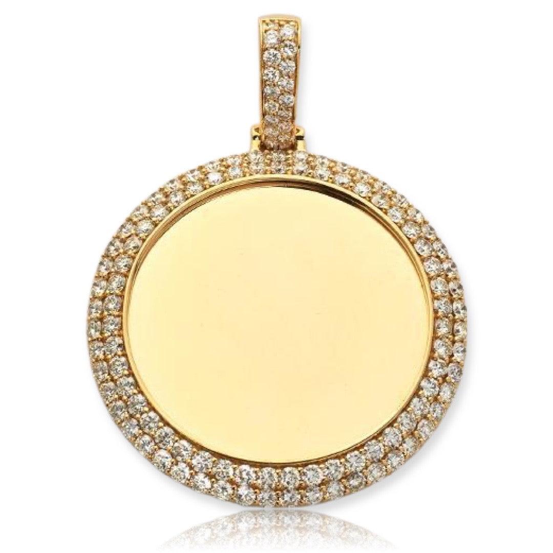 14KY 5.85CTW DIAMOND MEMORY PENDANT - 2 ROW BORDER - Johnny Dang & Co