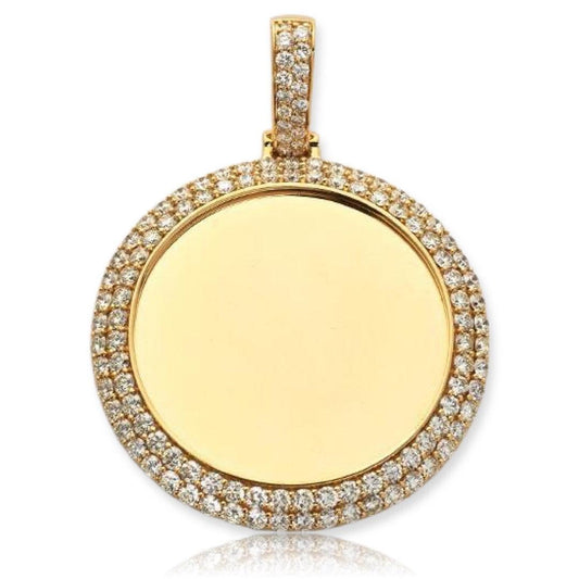 14KY 5.85CTW DIAMOND MEMORY PENDANT - 2 ROW BORDER - Johnny Dang & Co