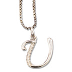 MINI SCRIPT LETTERS SILVER 925 WHITE GOLD PLATED - Johnny Dang & Co