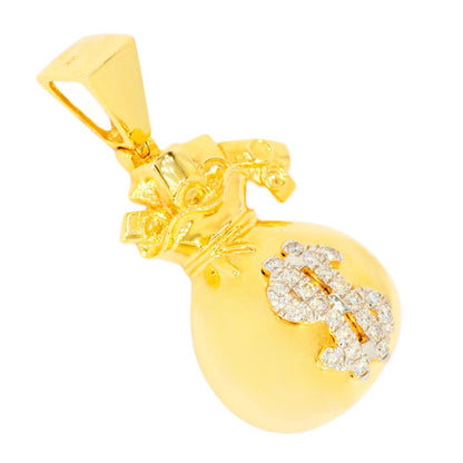 10KY 0.50CTW DIAMOND $ MONEY BAG PENDANT - Johnny Dang & Co