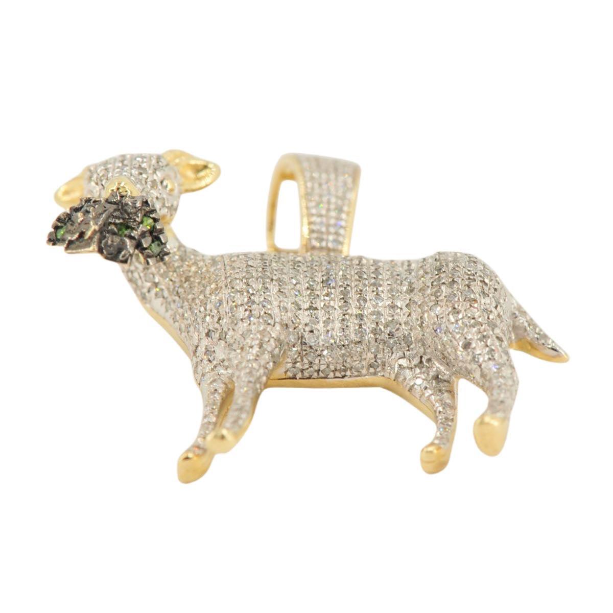 10ky Diamond Money Hungry Goat Pendant 0.71cttw - Johnny Dang & Co