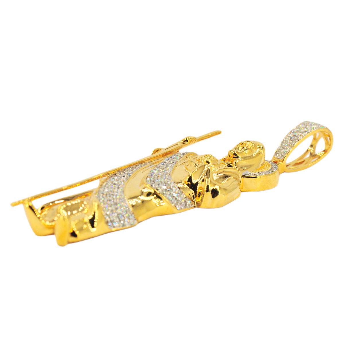 14KY 2.50CTW DIAMOND ST. JUDE PENDANT W/ HALO- LARGE - Johnny Dang & Co