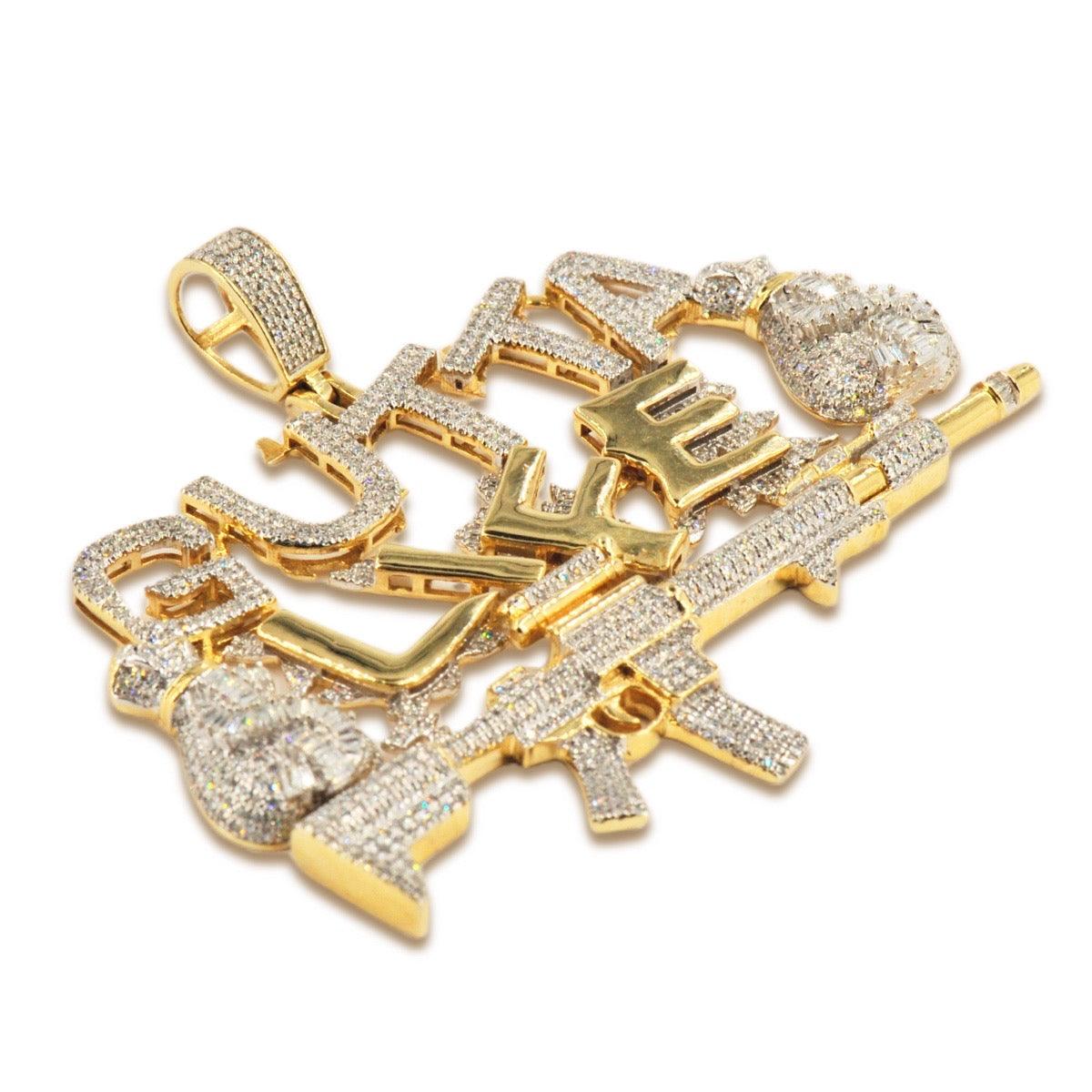 10k Yellow Gold Gutta Lyfe Pendant - Large - Johnny Dang & Co
