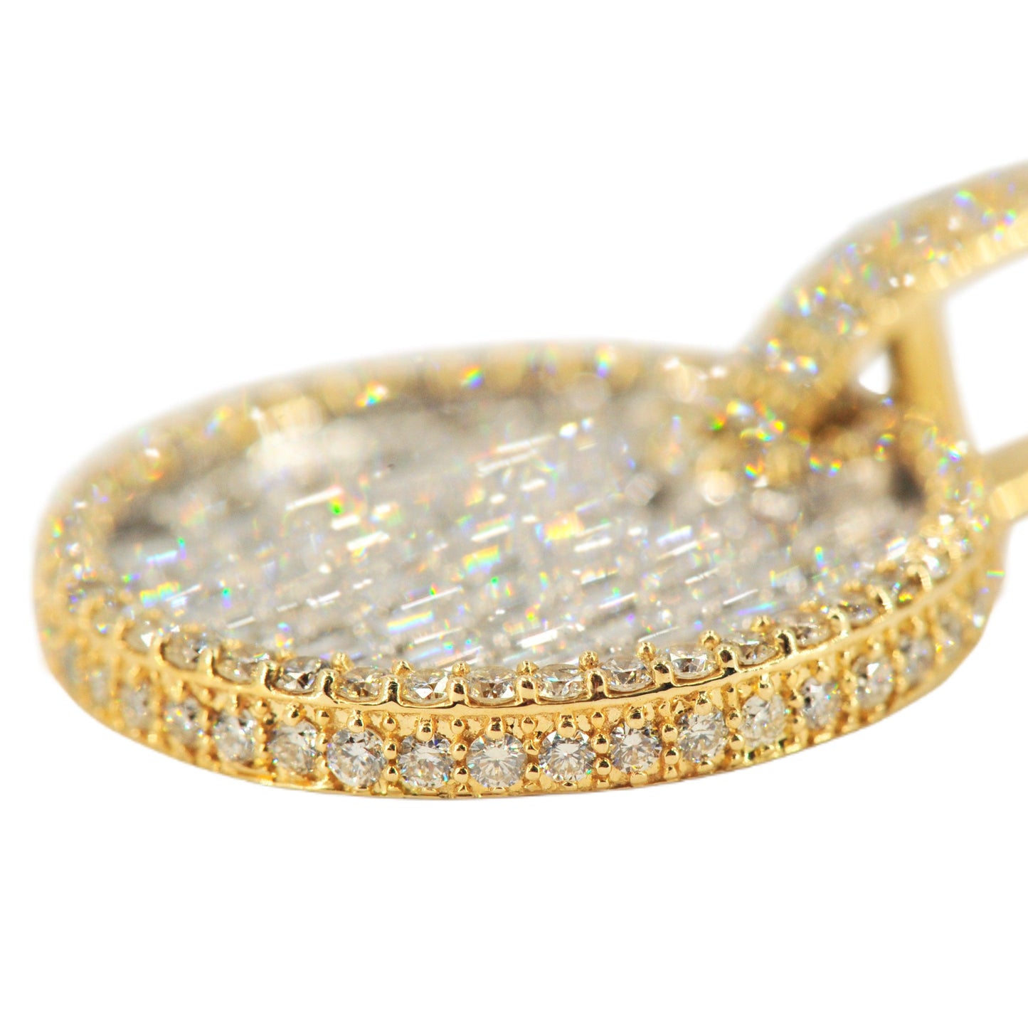 10k Yellow Gold 6.25CTW Round and Emerald Cut Diamond Medallion - Johnny Dang & Co