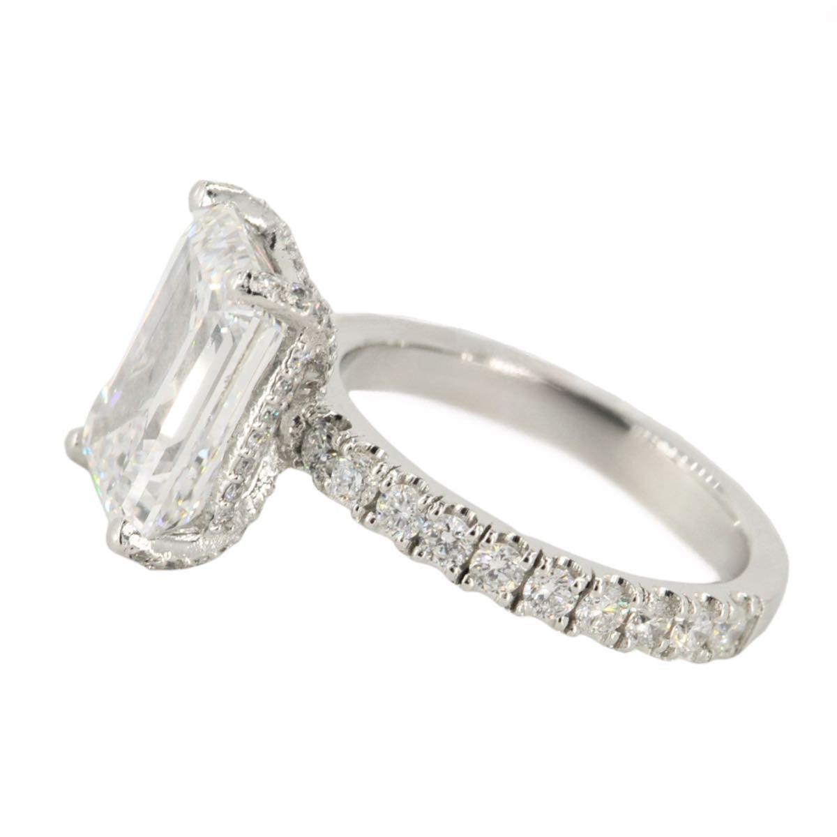 Custom 4 Carat Emerald Cut Engagement Ring - Johnny Dang & Co