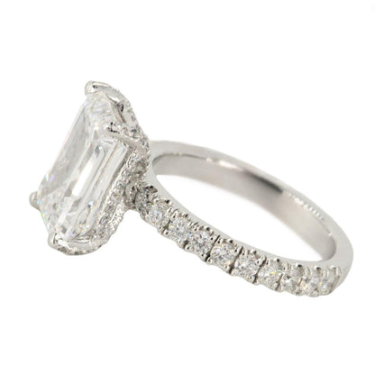 Custom 4 Carat Emerald Cut Engagement Ring - Johnny Dang & Co