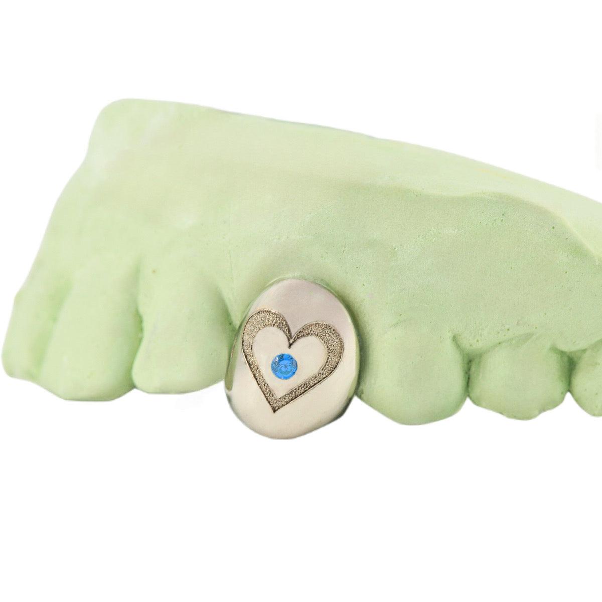 18K Individual Heart Engraved With Color Enhanced Diamond - Johnny Dang & Co