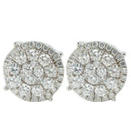 14KW 1.50CTW DIAMOND ROUND CLUSTER EARRINGS WITH HALO - Johnny Dang & Co