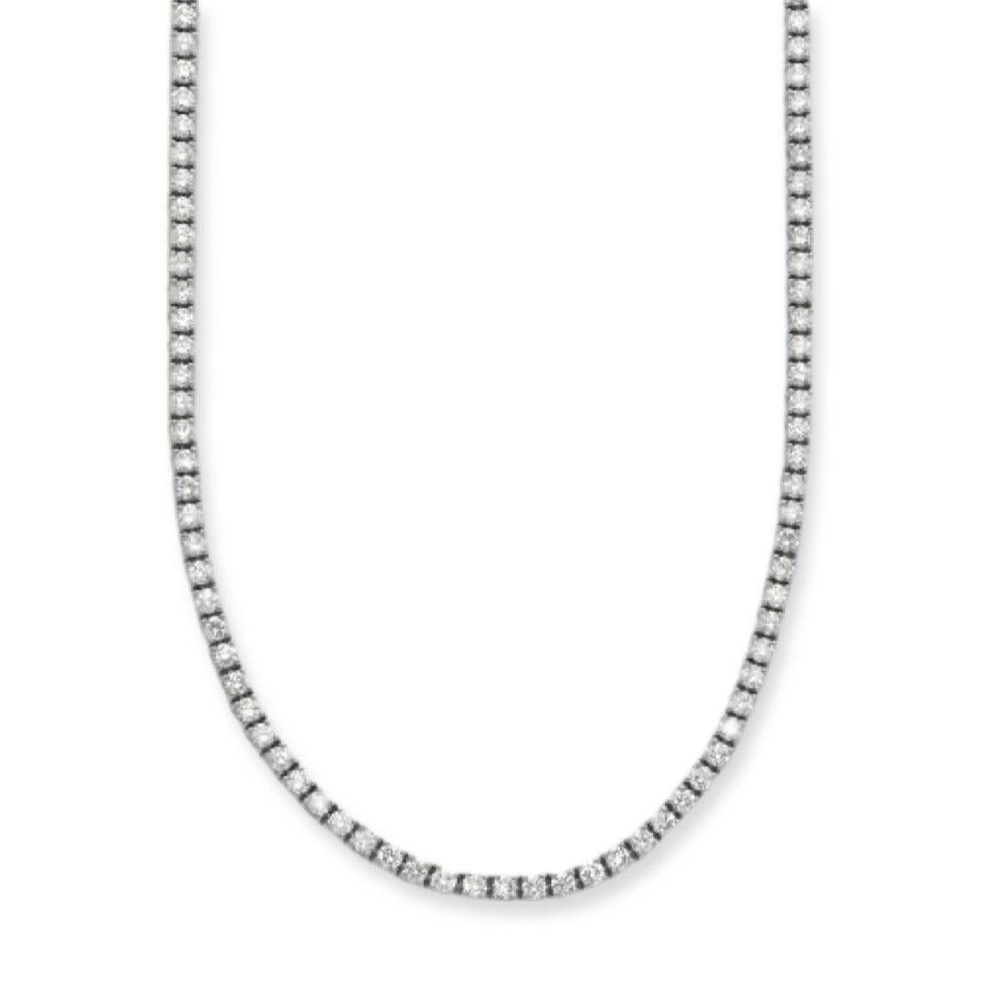 14KW 7.89CTW DIAMOND TENNIS NECKLACE - Johnny Dang & Co