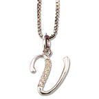 MINI SCRIPT LETTERS SILVER 925 WHITE GOLD PLATED - Johnny Dang & Co