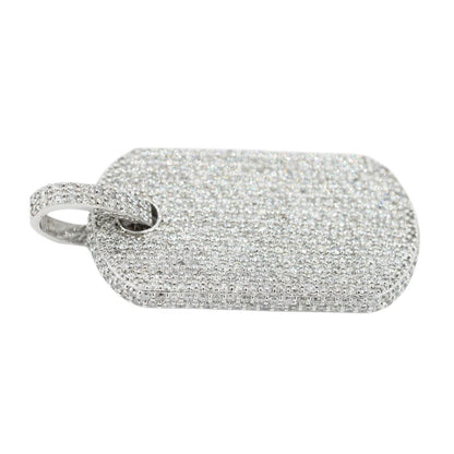 14KW 6.75CTW DIAMOND DOGTAG PENDANT FULLY ICED - Johnny Dang & Co