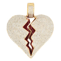 Diamond broken hot sale heart pendant