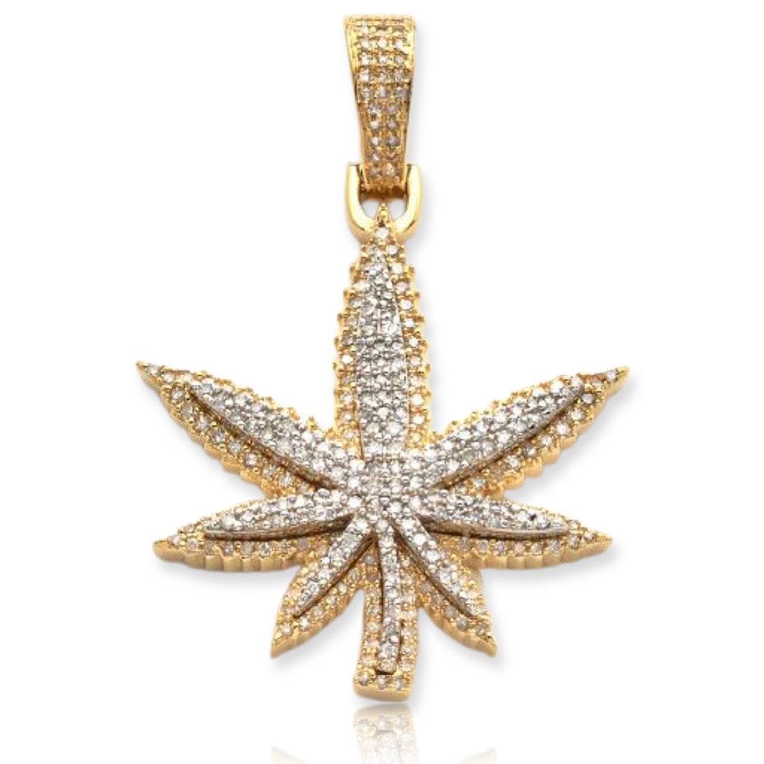 10KY+W 1.15CTW DIAMOND HERBAL MEDICINE LEAF - Johnny Dang & Co