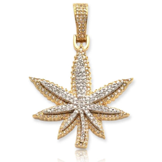 10KY+W 1.15CTW DIAMOND HERBAL MEDICINE LEAF - Johnny Dang & Co