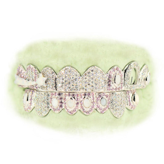 8 Top/ 8 Bottom Shooting Star Opal and Honeycomb Grillz - Johnny Dang & Co